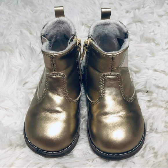SOLD H&M Toddler Girls Gold ankle boots - Picture 2 of 4
